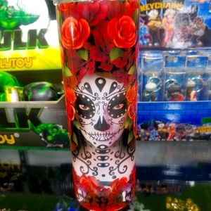 Sugerskull 20oz skinny tumbler.